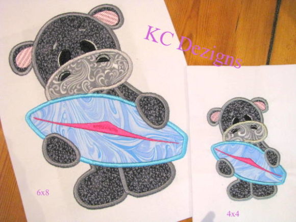 Beach Hippo with Surfboard Applique Review for Embroidery Sellers