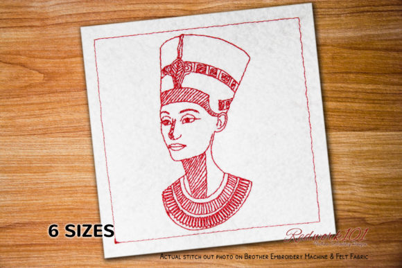Beautiful Egyptian Queen Redwork Design Review for Seasonal Embroidery