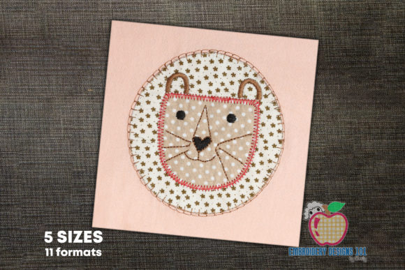 Cartoon Lion Face in Circle Applique Review for Apparel Projects