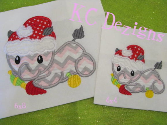 Christmas Baby Rhino Applique: A Sweet Embroidery Design for Meaningful Gifts