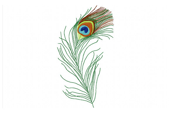 Colorful Peacock Feather: A Versatile Embroidery Design for Handmade Gifts