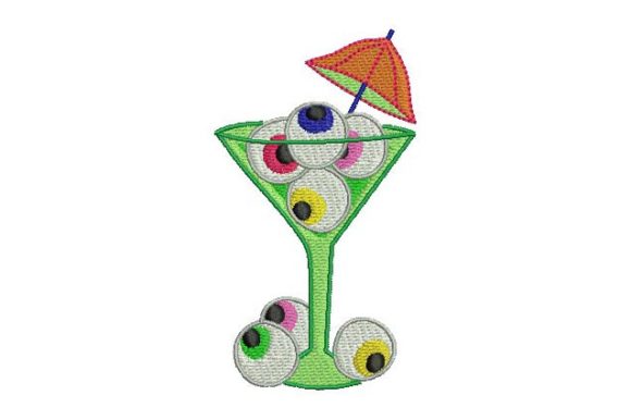 Eyes Cocktail: A Festive Embroidery Design for Seasonal Creations