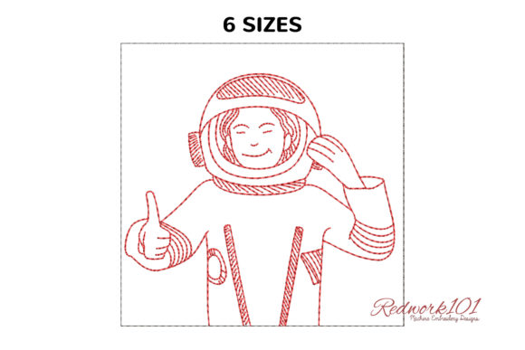 Female Astronaut Lineart Design Review for Business Embroidery