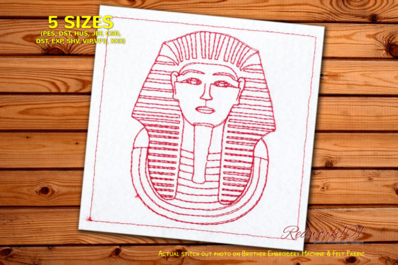 Mask of Tutankhamun: A Timeless Embroidery Design for Handmade Gifts