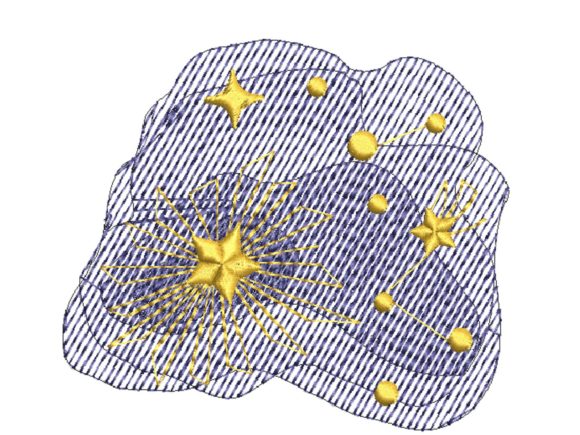 Moon and Stars Embroidery Design Review for Small Business Merch