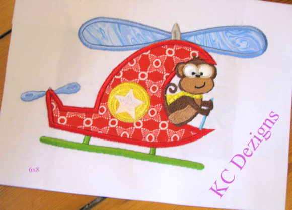 Safari Pilot Monkey Applique: A Charming Embroidery Design for Personalized Gifts