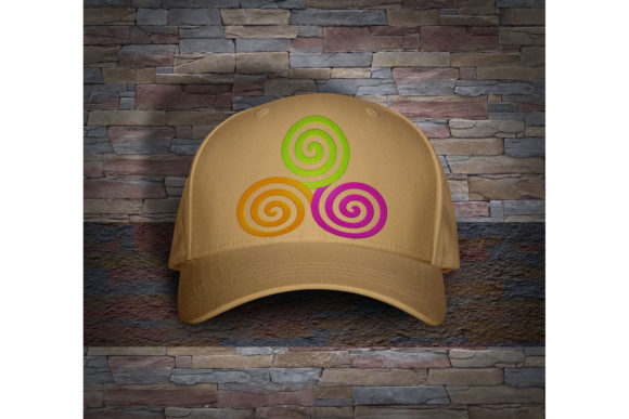 Three Colors Triskelion Spiral for Embroidery Projects